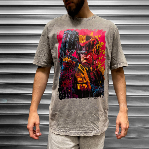 Judge Dredd X Distressed Cybernosferatu T Shirt - Digital Pharaoh UK