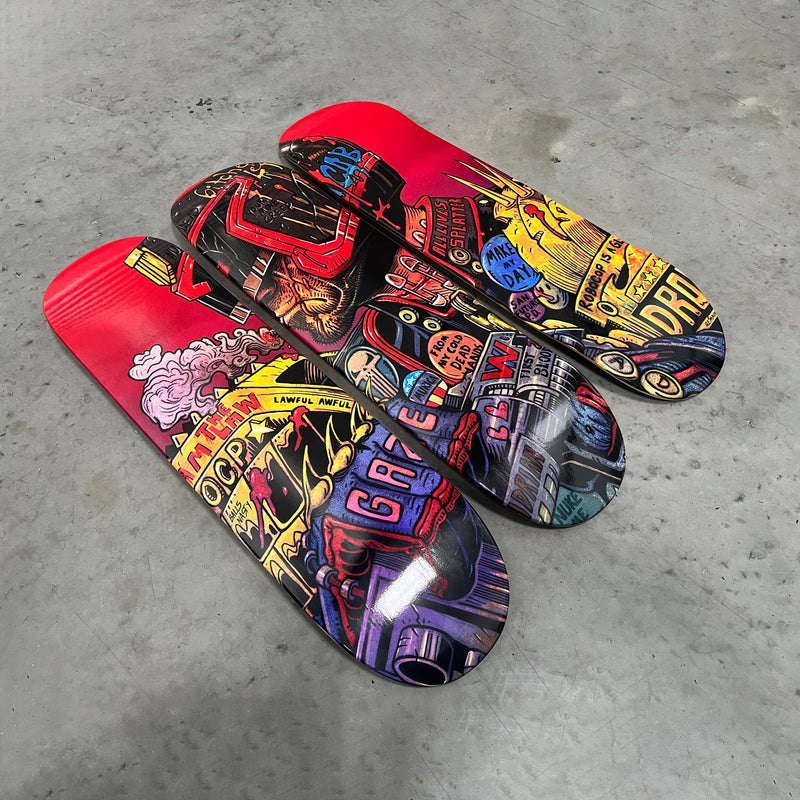 Judge Dredd Skateboard Artwork - Digital Pharaoh UK