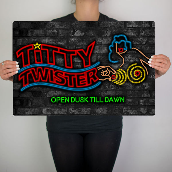 The Titty Twister Bar Metal Sign