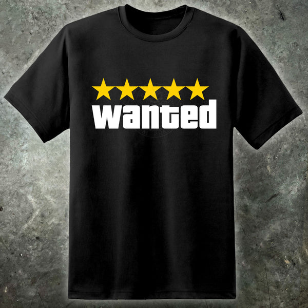 Wanted GTA V Inspired Gamer T Shirt