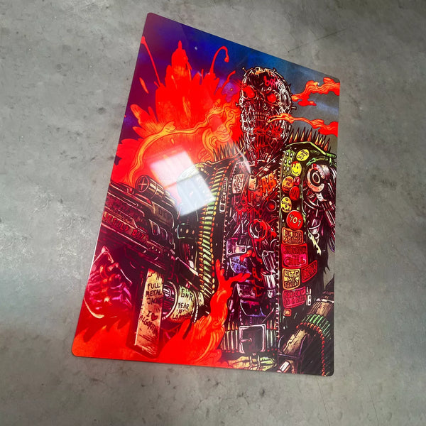 Terminator Fire Cybernosferatu Metal Poster - Digital Pharaoh UK