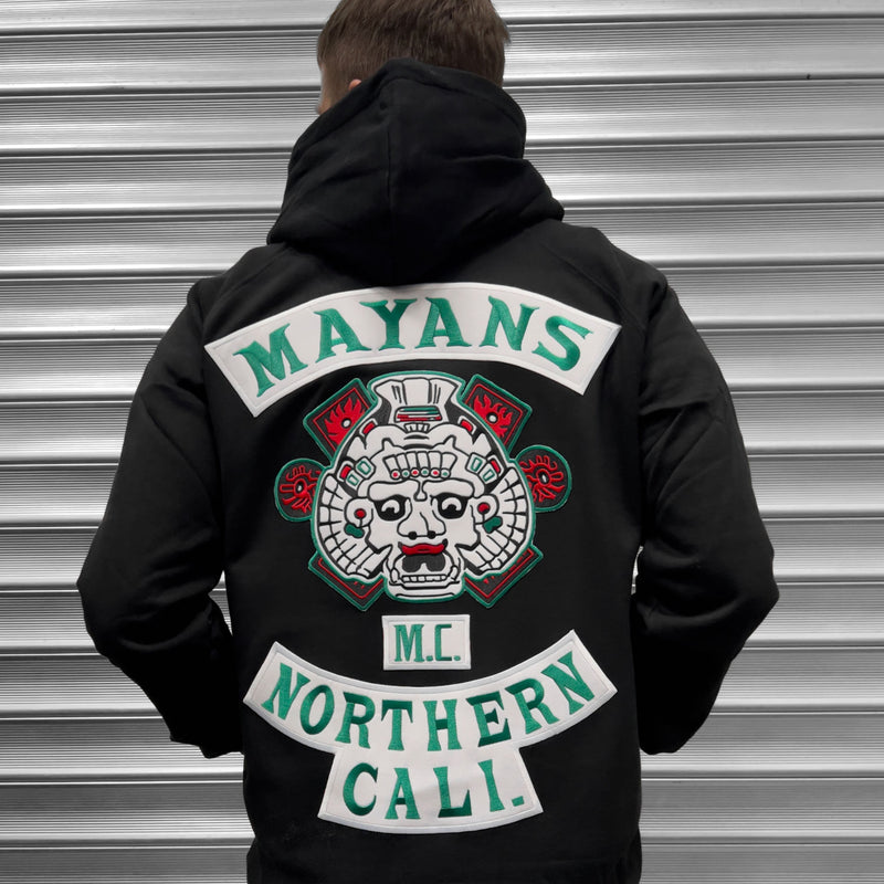 Mens Sons Of Anarchy Inspired Mayans Embroidered Hoodie