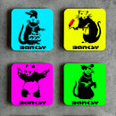 Banksy Inspired 4 x coaster