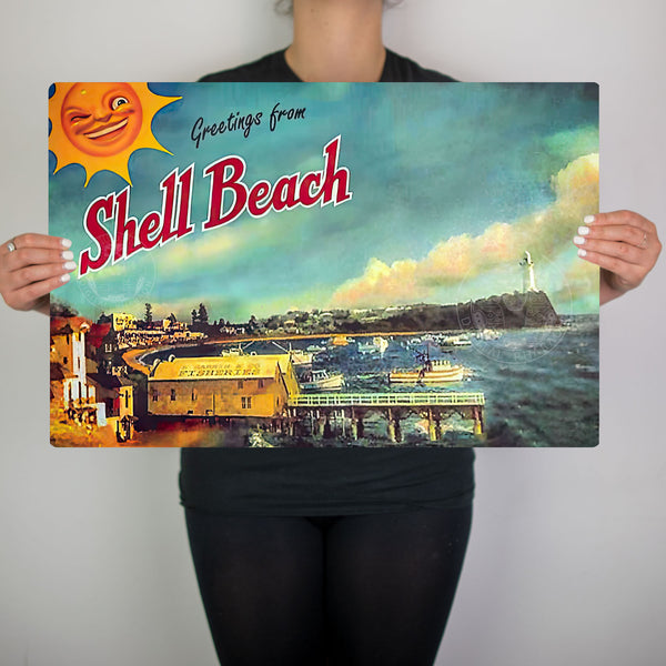 Shell Beach Dark City Inspired Metal Sign