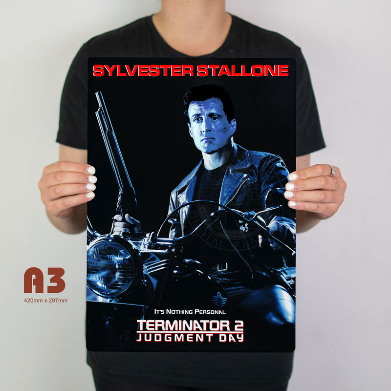 Sylvester Stallone Terminator 2 Metal Poster - Digital Pharaoh UK