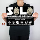 Han Solo tar bort metallskylt