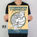 Signo de metal de exterminio de bóveda de Fallout