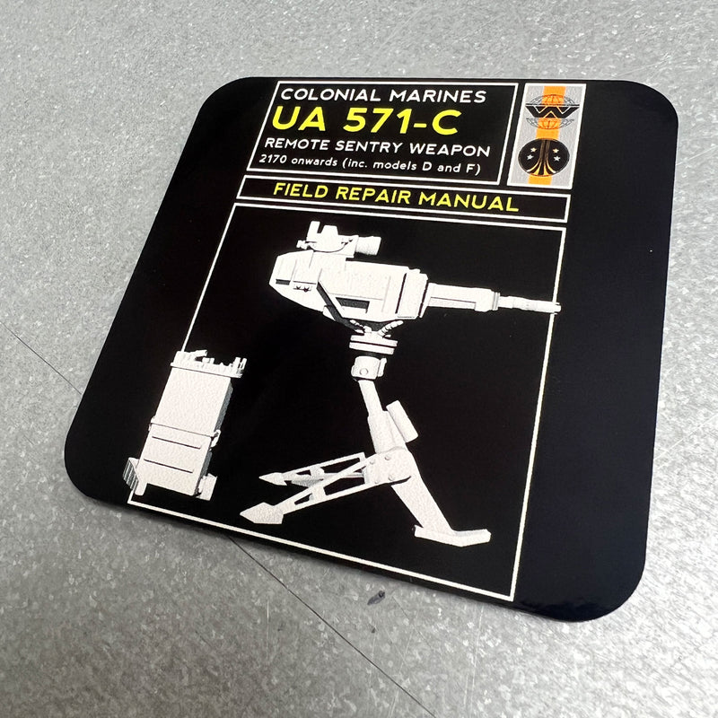 Aliens Sentry Gun Field Repair Manual Coaster - Digital Pharaoh UK
