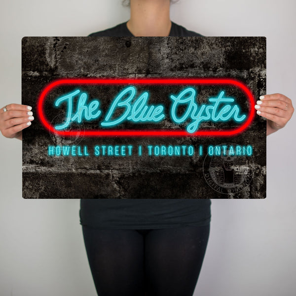 Blue Oyster Bar Metal Poster - Digital Pharaoh UK