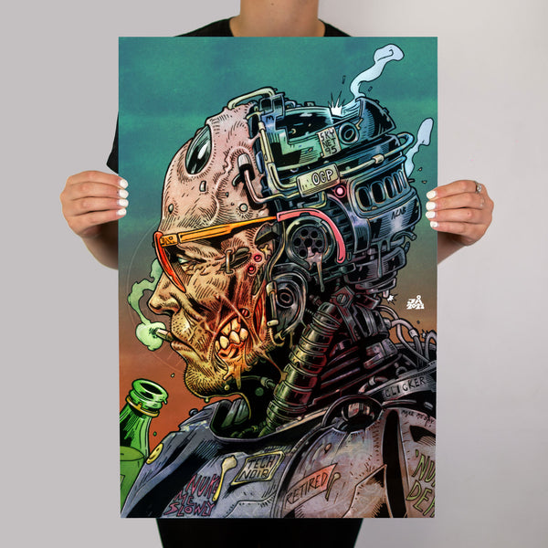 Robocop Retired Metal Sign Artwork - Digital Pharaoh UK