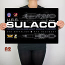 Aliens Metal Sulaco Ship Schematic Poster - Digital Pharaoh UK