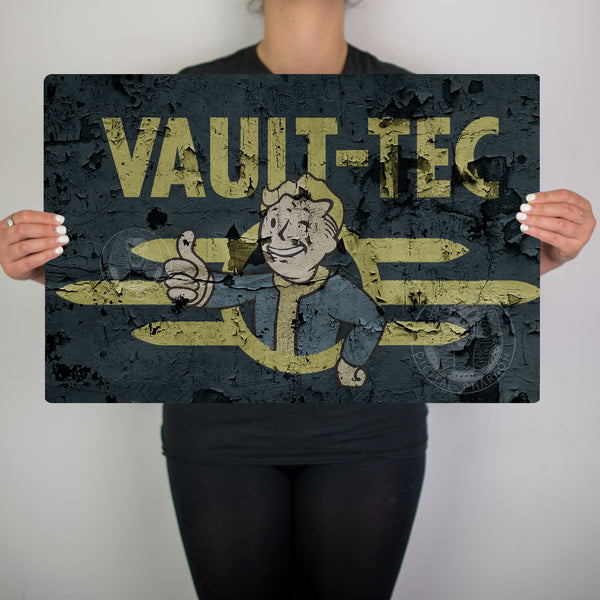 Vault - Tec Fallout Inspired Metal Sign - Digital Pharaoh UK