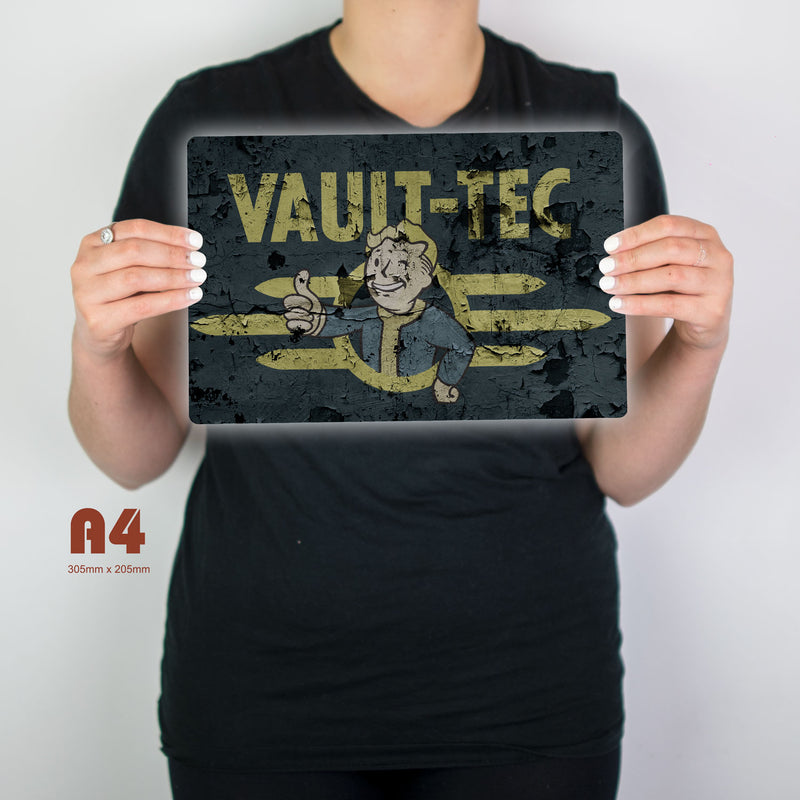 Vault Inplace Sign Vault - Tec Fallout Inspired Metal Sign