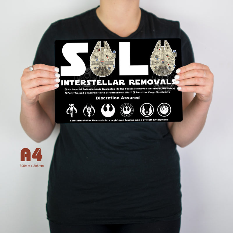 Han Solo Removals Metal Sign