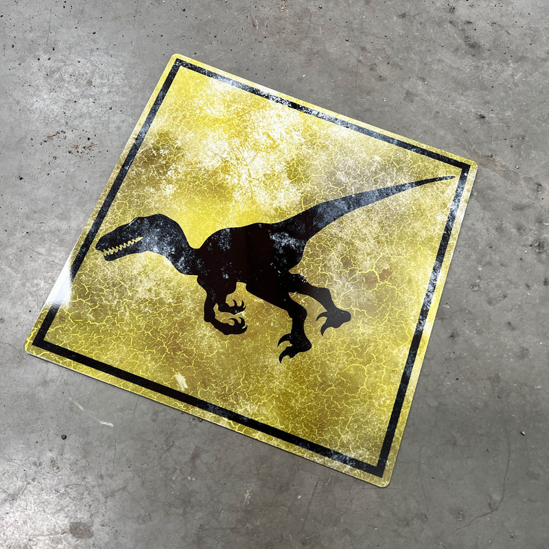 Toxic Raptor Sign Raptor Enclosure Metal Sign