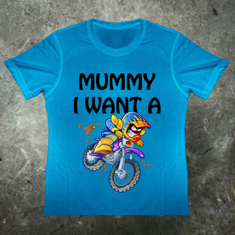 Mama, ich will ein Motorrad-Kinder-T-Shirt
