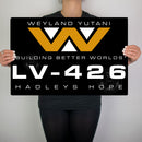 Aliens LV426 Hadleys Hope Metallschild