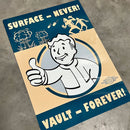 Fallout Vault-Tec "Surface Never" Metal Sign