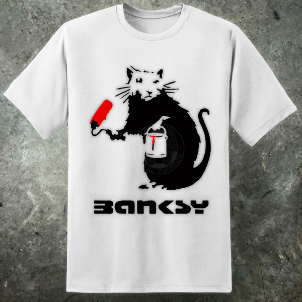 Banksy Inspired Mens Painting Rat T Shirt