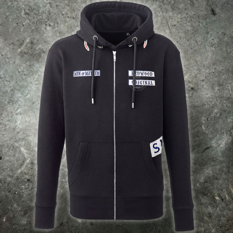 Sons of Anarchy Broidered Zip Style Hoodie Mens