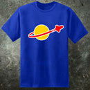 T-shirt du logo de l'espace rétro