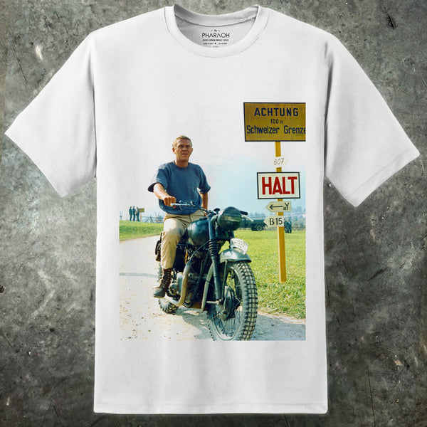 Steve McQueen The Great Escape Motorrad-T-Shirt