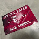 Signo de metal de la escuela secundaria Mystic Falls