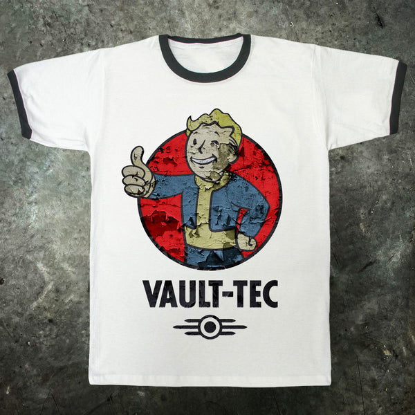 mens fallout gaming t shirt vaultec