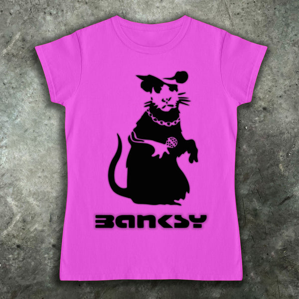 Womens Banksy Inspired Rap Rat T Shirt