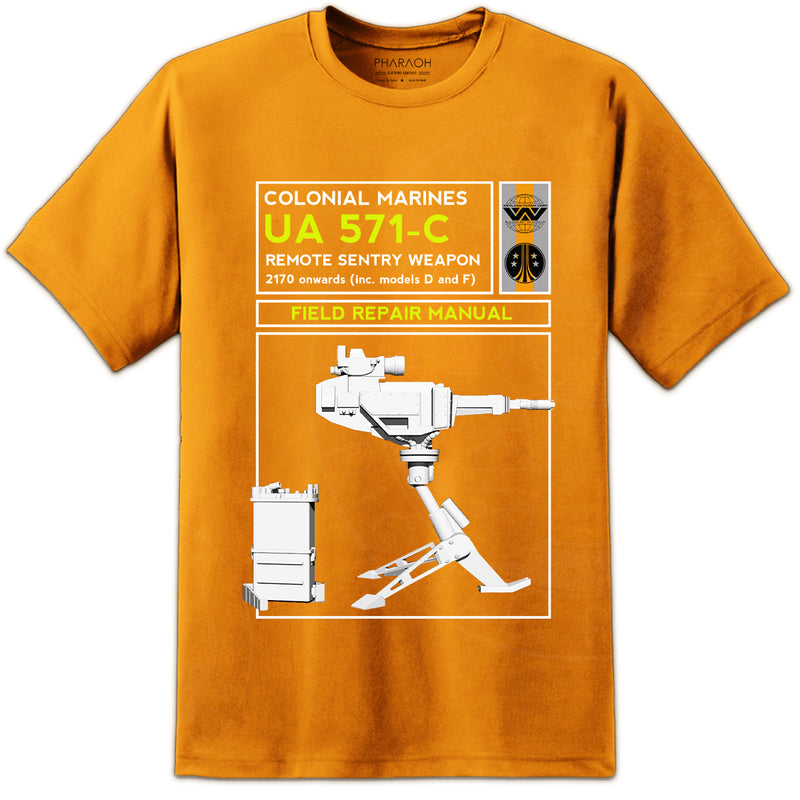 Aliens UA 571-C Sentry Gun Repair Manual T Shirt - Digital Pharaoh UK