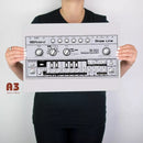 TB303 Bassline Inspired Metal Artwork Poster - Digital Pharaoh UK