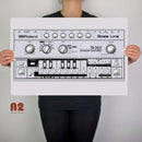 TB303 Bassline Inspired Metal Artwork Poster - Digital Pharaoh UK
