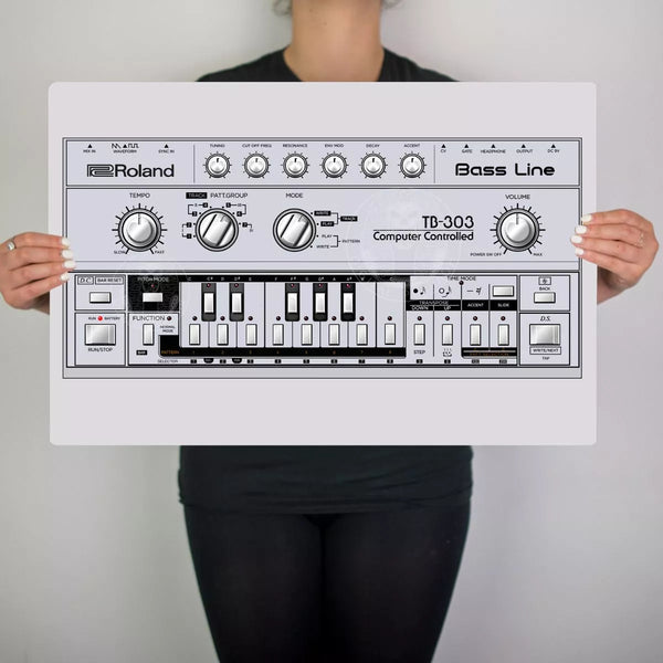 TB303 Bassline Inspired Metal Artwork Poster - Digital Pharaoh UK