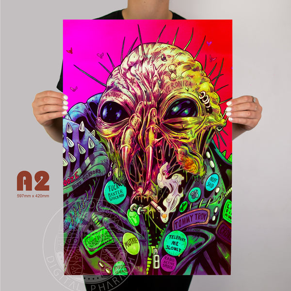 Brundle Fly Cybernosferatu Metal Poster - Digital Pharaoh UK