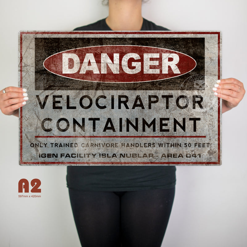 Toxic Raptor Sign Jurassic Park Raptor Containment Sign