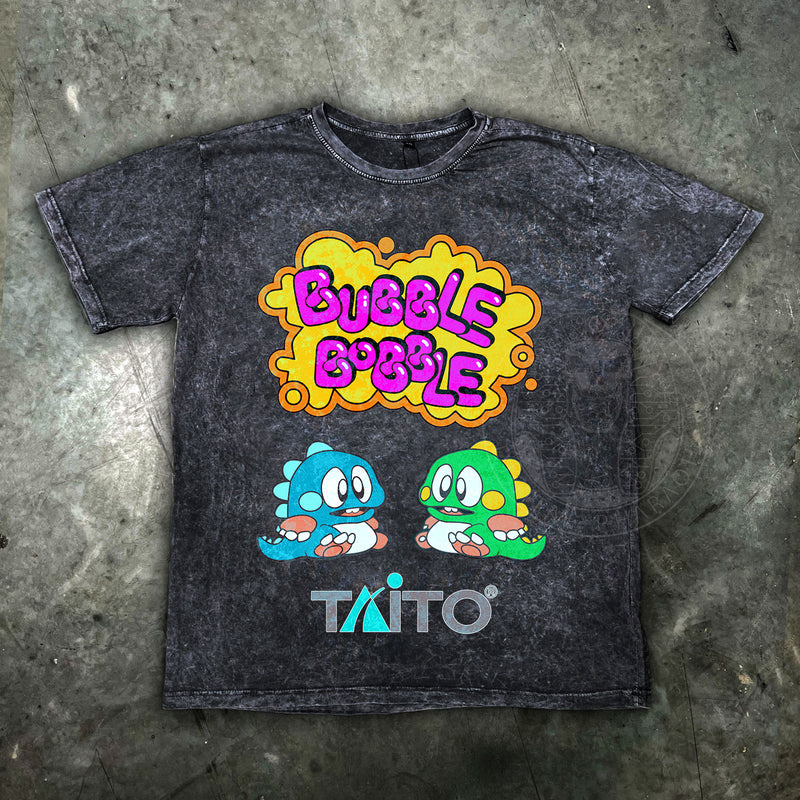 Bubble Bobble Distressed Retro Gamer T Shirt - Digital Pharaoh UK