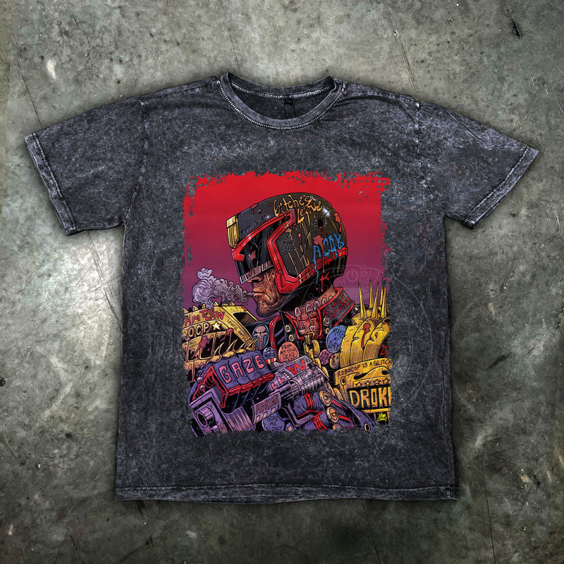 Judge Dredd OG Distressed Cybernosferatu T Shirt - Digital Pharaoh UK
