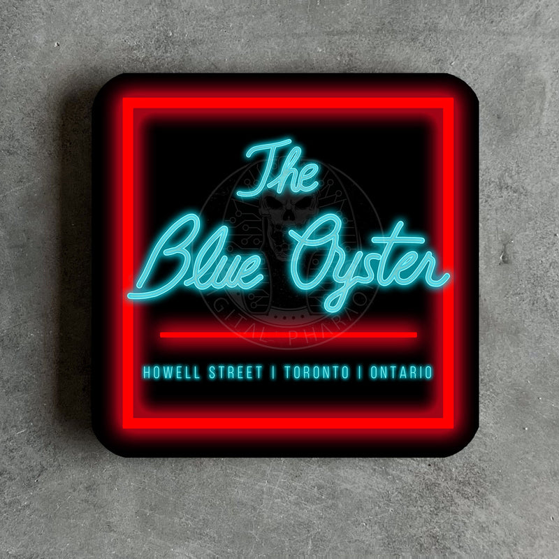 Blue Oyster Bar Coaster - Digital Pharaoh UK