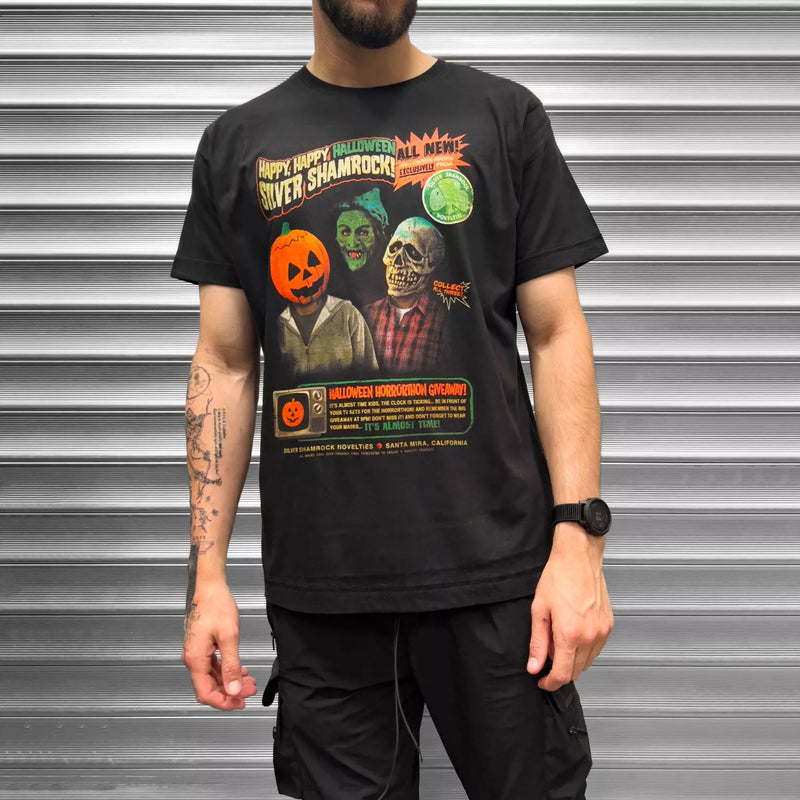 Silver Shamrock Halloween Mask Advert Mens T Shirt - Digital Pharaoh UK