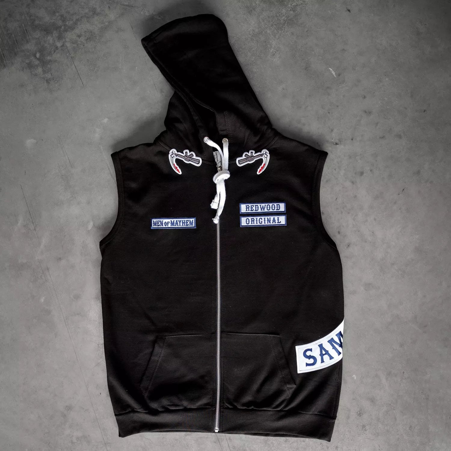 Patch Vest Shh• • • Hoodie 