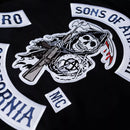 Sons Of Anarchy Embroidered Zip Style Hoodie Mens - Digital Pharaoh UK