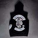 Sons Of Anarchy Sleeveless Embroidered Hoodie Mens - Digital Pharaoh UK