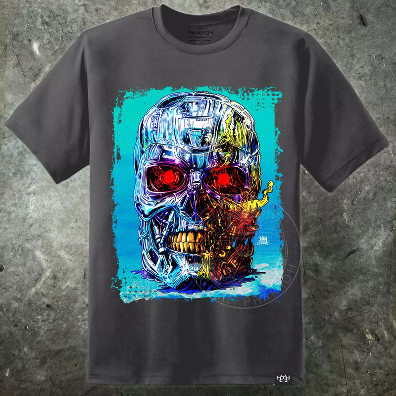 Terminator Skull Cybernosferatu T Shirt - Digital Pharaoh UK