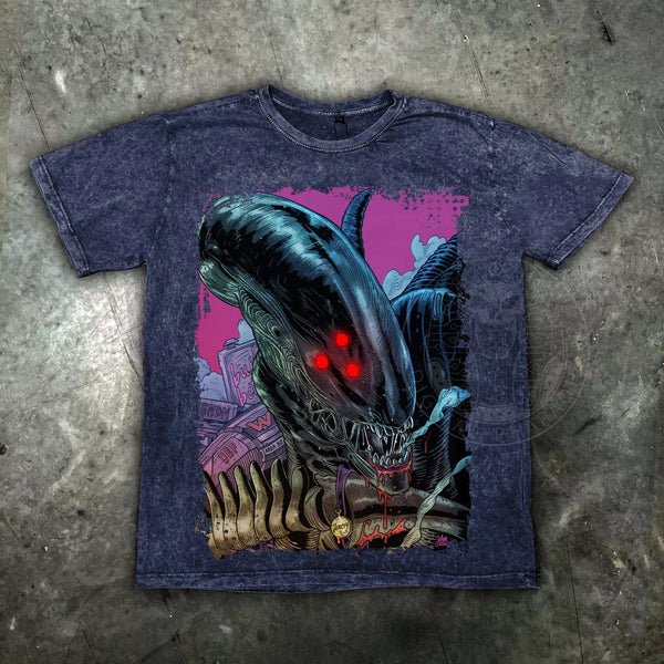 Xenomorph Distressed Cybernosferatu T Shirt - Digital Pharaoh UK