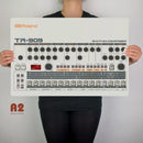 TR909 Drum Machine Metal Poster - Digital Pharaoh UK