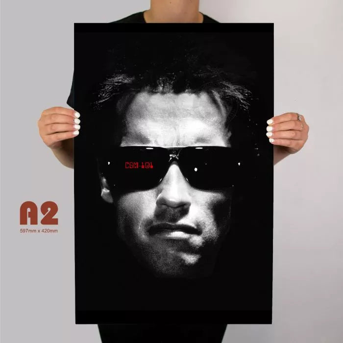 The Terminator Arnie Face T800 Metal Poster - Digital Pharaoh UK