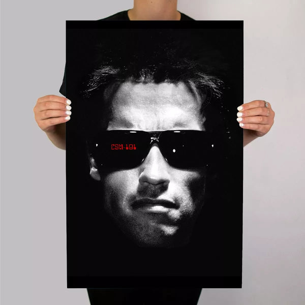 The Terminator Arnie Face T800 Metal Poster - Digital Pharaoh UK