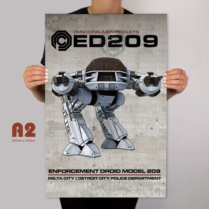 Robocop ED209 Metal Movie Poster - Digital Pharaoh UK