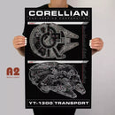 Star Wars Millenium Falcon Metal Poster - Digital Pharaoh UK