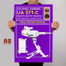 Aliens UA 571-C Sentry Gun Metal Sign - Digital Pharaoh UK